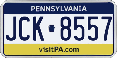 PA license plate JCK8557
