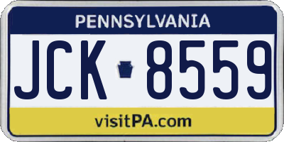 PA license plate JCK8559