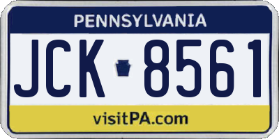 PA license plate JCK8561