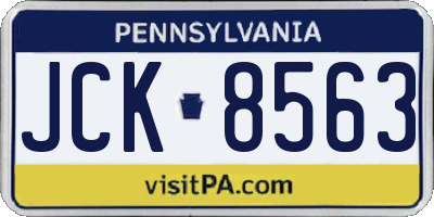 PA license plate JCK8563