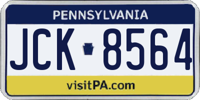PA license plate JCK8564