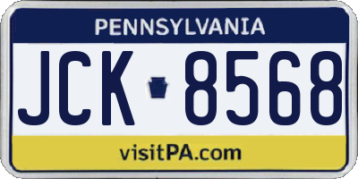 PA license plate JCK8568