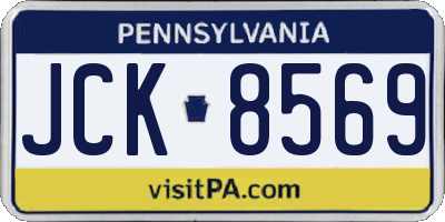 PA license plate JCK8569