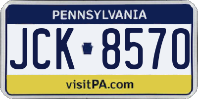 PA license plate JCK8570