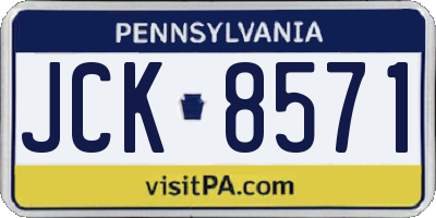 PA license plate JCK8571