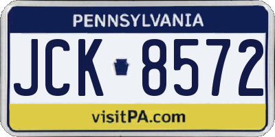 PA license plate JCK8572