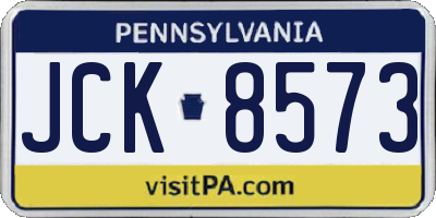 PA license plate JCK8573
