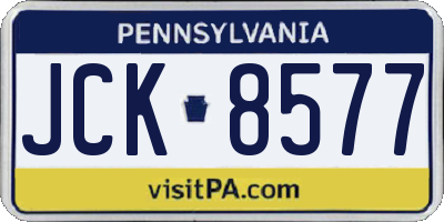 PA license plate JCK8577