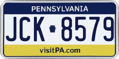 PA license plate JCK8579