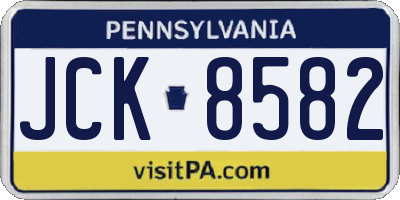 PA license plate JCK8582