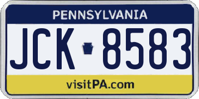 PA license plate JCK8583