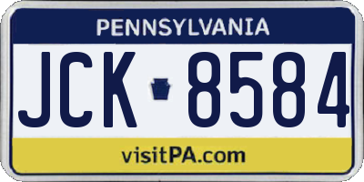 PA license plate JCK8584
