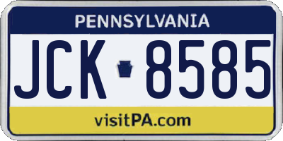 PA license plate JCK8585