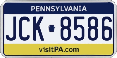 PA license plate JCK8586