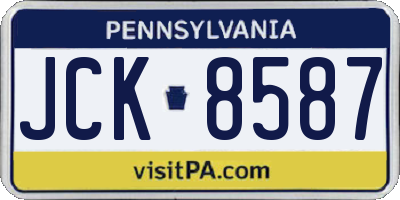 PA license plate JCK8587