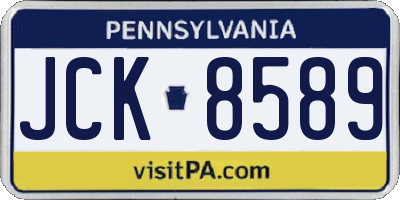PA license plate JCK8589