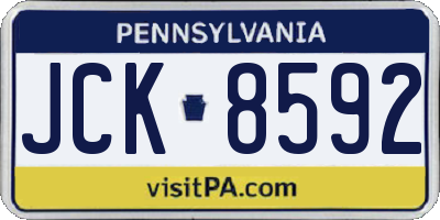 PA license plate JCK8592