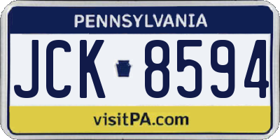 PA license plate JCK8594