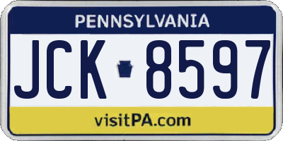 PA license plate JCK8597