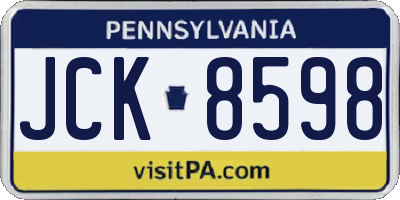 PA license plate JCK8598