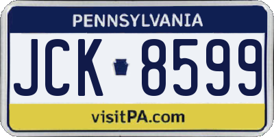 PA license plate JCK8599