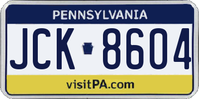 PA license plate JCK8604