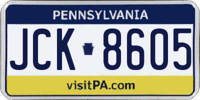PA license plate JCK8605
