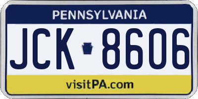 PA license plate JCK8606