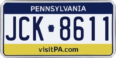 PA license plate JCK8611