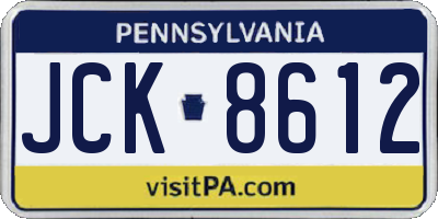 PA license plate JCK8612