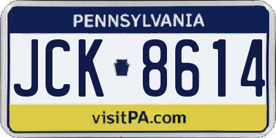 PA license plate JCK8614