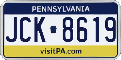 PA license plate JCK8619