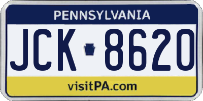 PA license plate JCK8620