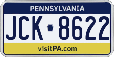 PA license plate JCK8622