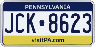 PA license plate JCK8623