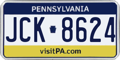 PA license plate JCK8624
