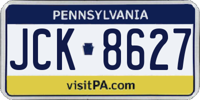 PA license plate JCK8627
