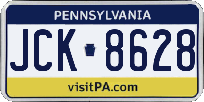 PA license plate JCK8628