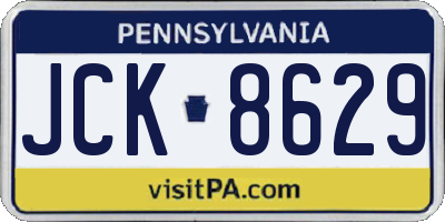 PA license plate JCK8629