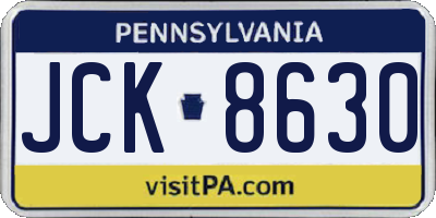 PA license plate JCK8630