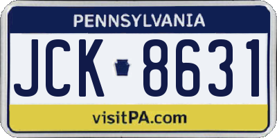 PA license plate JCK8631