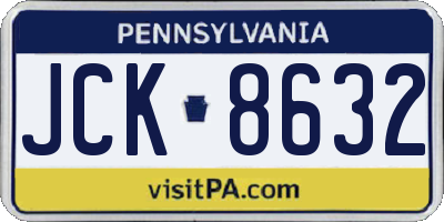 PA license plate JCK8632
