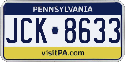 PA license plate JCK8633