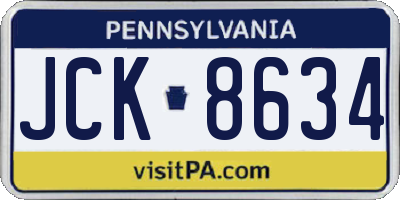 PA license plate JCK8634