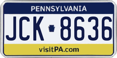 PA license plate JCK8636
