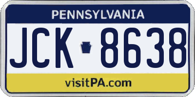 PA license plate JCK8638