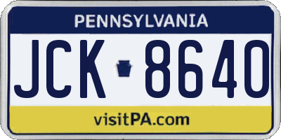 PA license plate JCK8640
