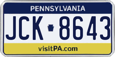PA license plate JCK8643