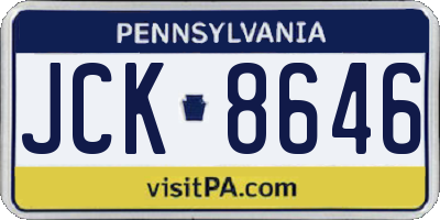 PA license plate JCK8646