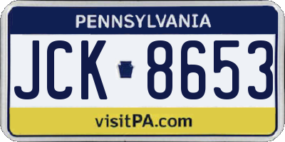 PA license plate JCK8653